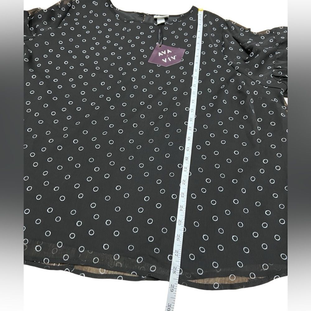 Ava & Viv bell sleeve blouse sheer black size 3X - Picture 10 of 12